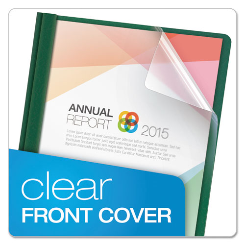 Clear Front Report Cover, Three-prong Fastener, 0.5