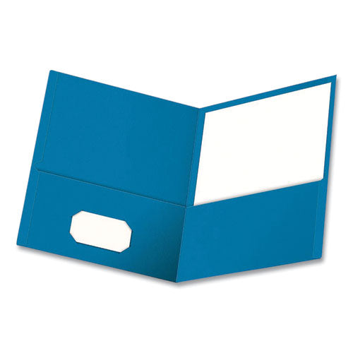 Twin-pocket Folder, Embossed Leather Grain Paper, 0.5