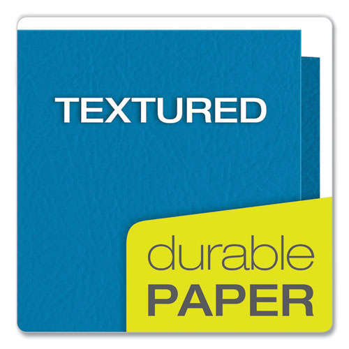 Twin-pocket Folder, Embossed Leather Grain Paper, 0.5