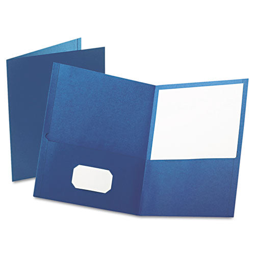 Twin-pocket Folder, Embossed Leather Grain Paper, 0.5