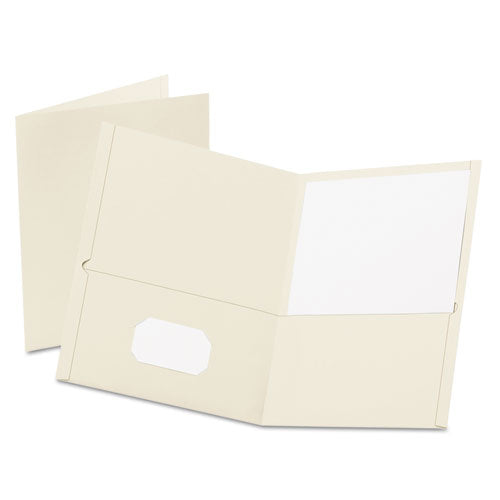 Twin-pocket Folder, Embossed Leather Grain Paper, 0.5