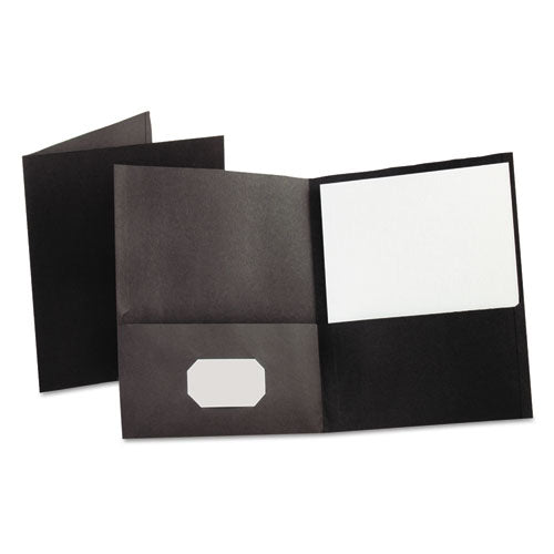 Twin-pocket Folder, Embossed Leather Grain Paper, 0.5