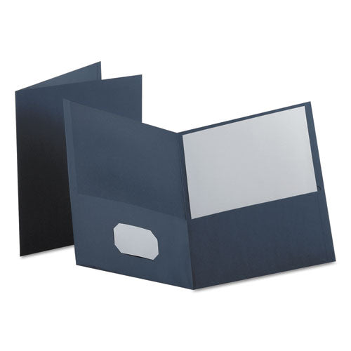 Twin-pocket Folder, Embossed Leather Grain Paper, 0.5