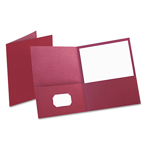 Twin-pocket Folder, Embossed Leather Grain Paper, 0.5