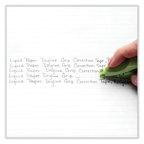 Dryline Grip Correction Tape, Recycled Dispenser, Green/white Applicator, 0.2