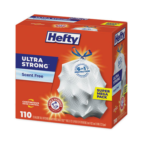 Ultra Strong Tall Kitchen Trash Bags, Drawstring, 13 Gal, 23.75