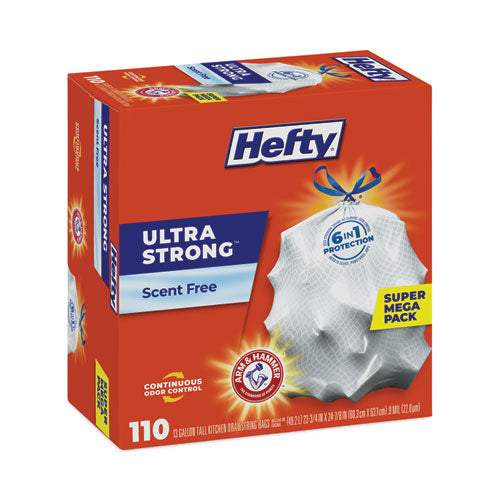 Ultra Strong Tall Kitchen Trash Bags, Drawstring, 13 Gal, 23.75