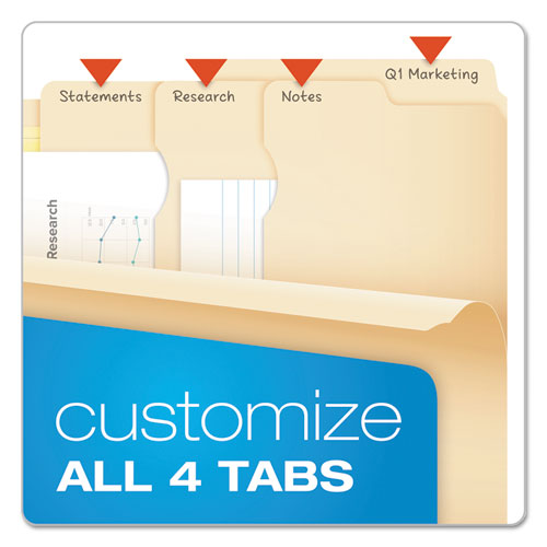 Divide It Up File Folder, 1/2-cut Tabs: Assorted, Letter Size, 0.75