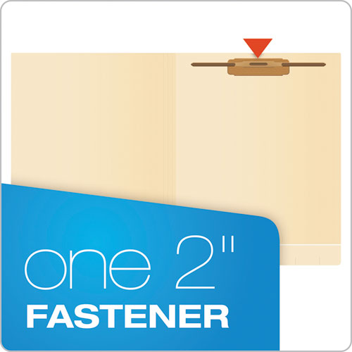 Manila Laminated End Tab Fastener Folders, 11-pt Manila, 0.75