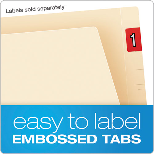 Manila Laminated End Tab Fastener Folders, 11-pt Manila, 0.75