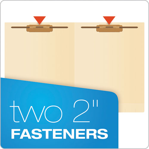 Manila Laminated End Tab Fastener Folders, 11-pt Manila, 0.75