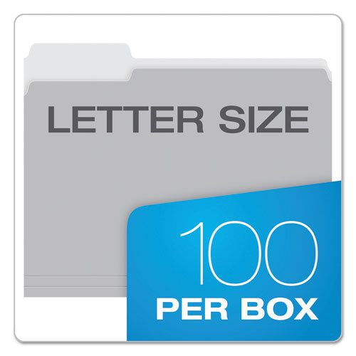 Colored File Folders, 1/3-cut Tabs: Assorted, Letter Size, Gray/light Gray, 100/box