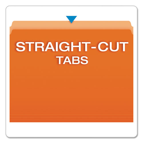 Colored File Folders, Straight Tabs, Letter Size, Orange/light Orange, 100/box