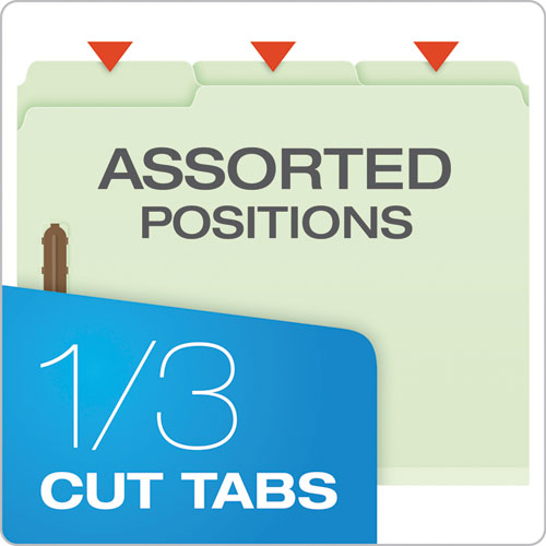 Heavy-duty Pressboard Folders With Embossed Fasteners, 1/3-cut Tabs, 1