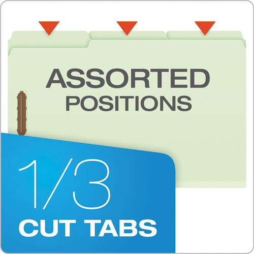 Heavy-duty Pressboard Folders With Embossed Fasteners, 1/3-cut Tabs, 2