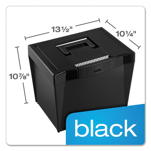 Portable Letter Size File Box, Letter Files, 13.5