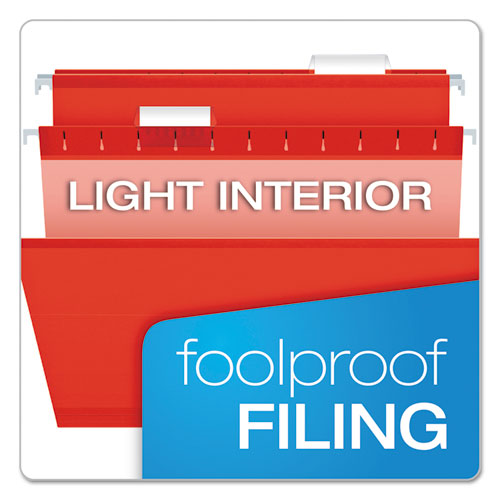 Colored Reinforced Hanging Folders, Letter Size, 1/5-cut Tabs, Assorted Bright Colors, 25/box