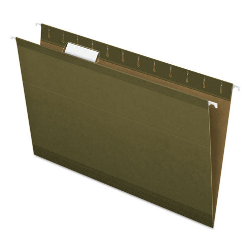 Reinforced Hanging File Folders With Printable Tab Inserts, Legal Size, 1/5-cut Tabs, Standard Green, 25/box