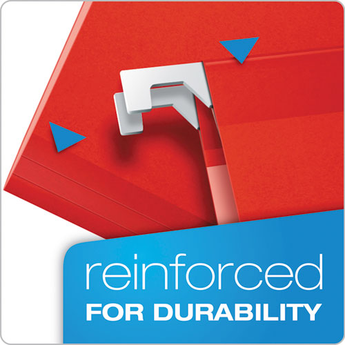 Colored Reinforced Hanging Folders, Legal Size, 1/5-cut Tabs, Assorted Colors, 25/box