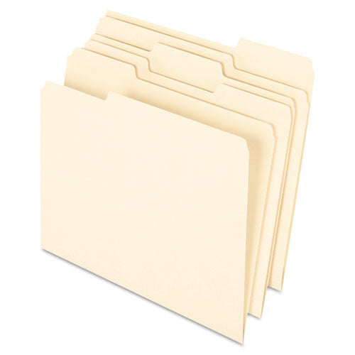 Earthwise By Pendaflex 100% Recycled Manila File Folder, 1/3-cut Tabs: Assorted, Letter, 0.75
