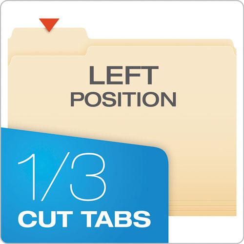 Manila File Folders, 1/3-cut Tabs: Assorted, Letter Size, 0.75