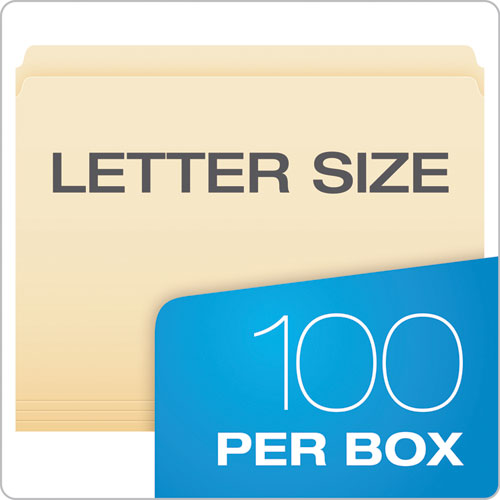 Manila File Folders, Straight Tabs, Letter Size, 0.75
