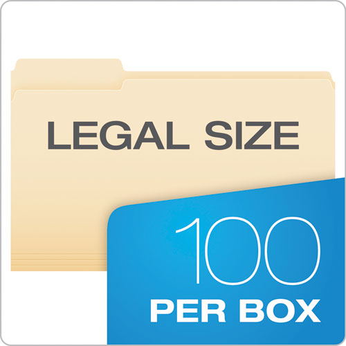 Manila File Folders, 1/3-cut Tabs: Assorted, Legal Size, 0.75