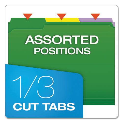 Double-ply Reinforced Top Tab Colored File Folders, 1/3-cut Tabs: Assorted, Letter, 0.75