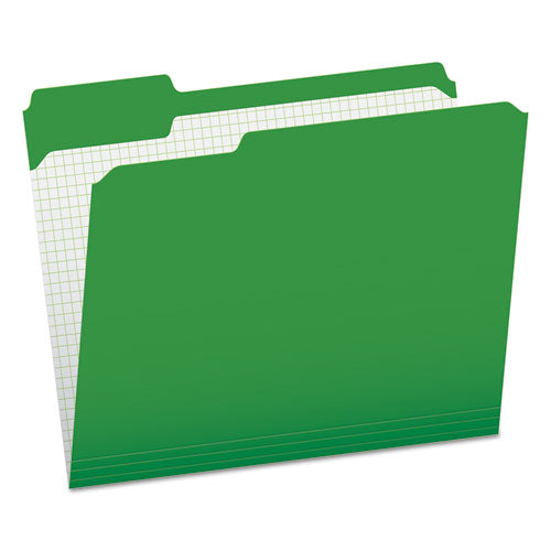 Double-ply Reinforced Top Tab Colored File Folders, 1/3-cut Tabs: Assorted, Letter, 0.75" Expansion, Bright Green, 100/box