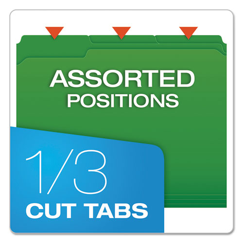 Double-ply Reinforced Top Tab Colored File Folders, 1/3-cut Tabs: Assorted, Letter, 0.75