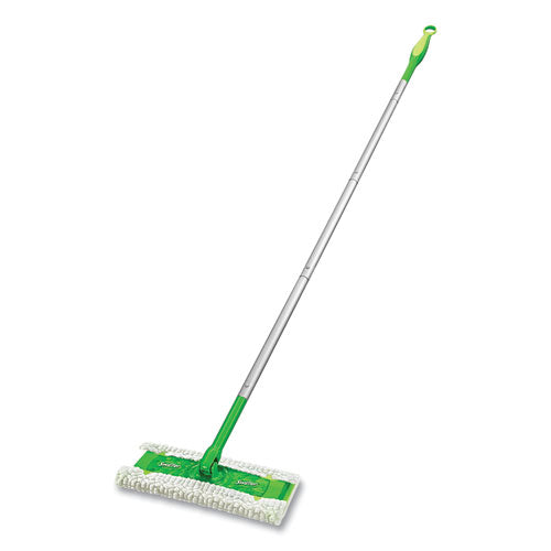 Sweeper Mop with White Cloth Head and Aluminum/Plastic Handle