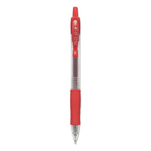 G2 Premium Gel Pen, Retractable, Extra-fine 0.5 Mm, Red Ink, Smoke/red Barrel, Dozen