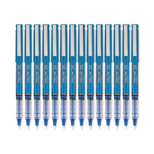 Precise V5 Roller Ball Pen, Stick, Extra-fine 0.5 Mm, Blue Ink, Blue/clear Barrel, Dozen