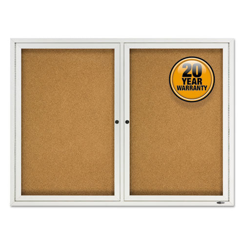 Enclosed Outdoors Bulletin Board With Two Doors, 48