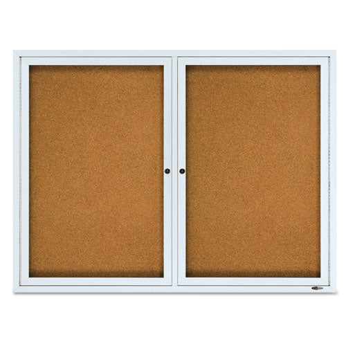 Enclosed Outdoors Bulletin Board With Two Doors, 48