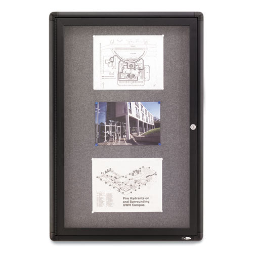 Enclosed Indoor Fabric Bulletin Board With One Hinged Door, 24