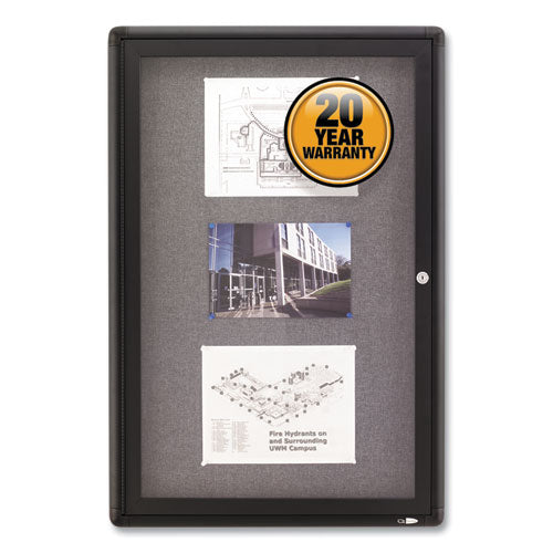 Enclosed Indoor Fabric Bulletin Board With One Hinged Door, 24