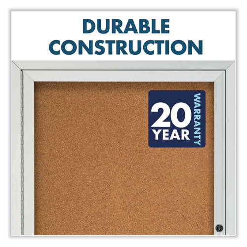 Enclosed Indoor Cork Bulletin Board With One Hinged Door, 24