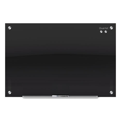 Infinity Magnetic Glass Marker Board, 72" X 48", Black Surface