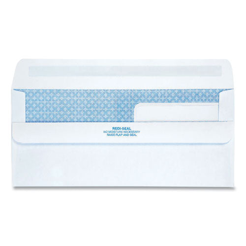 Double Window Redi-seal Security-tinted Envelope, #9, Commercial Flap, Redi-seal Adhesive Closure, 3.88 X 8.88, White, 250/ct