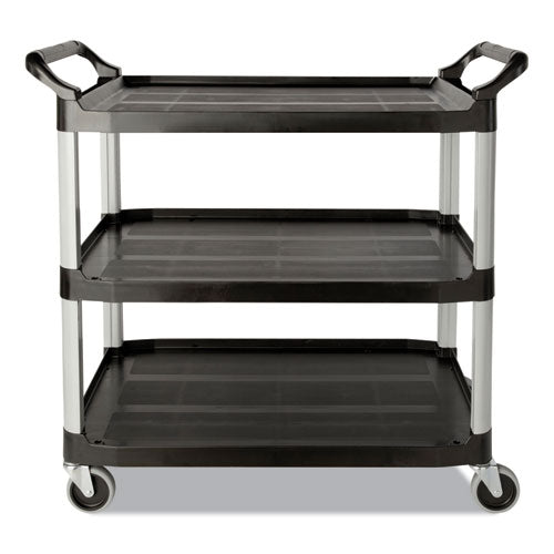 Three-shelf Service Cart, Plastic, 3 Shelves, 200 Lb Capacity, 18.63