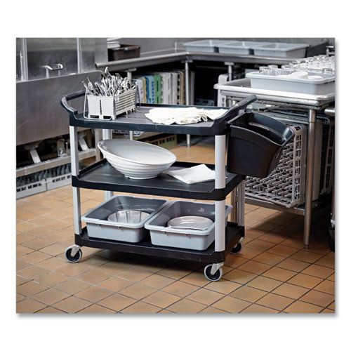 Three-shelf Service Cart, Plastic, 3 Shelves, 200 Lb Capacity, 18.63