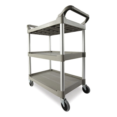 Three-shelf Service Cart, Plastic, 3 Shelves, 200 Lb Capacity, 18.63