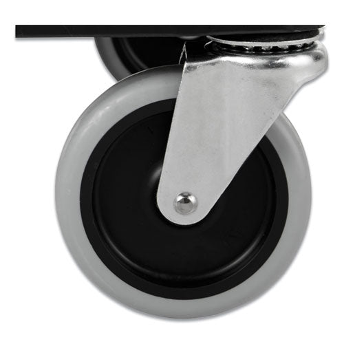 Utility Cart With Locking Doors, Plastic, 3 Shelves, 200 Lb Capacity, 33.63