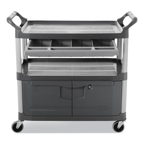 Xtra Instrument Cart With Locking Storage Area, Plastic, 3 Shelves, 300 Lb Capacity, 20