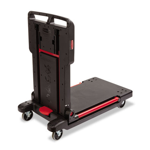 Convertible Utility Cart, Plastic, 2 Shelves, 400 Lb Capacity, 23.88