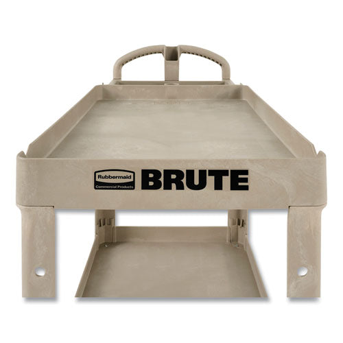 Brute Heavy-duty Utility Cart With Lipped Shelves, Plastic, 2 Shelves, 500 Lb Capacity, 25.9