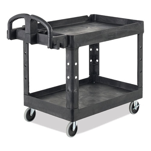 Brute Heavy-duty Utility Cart With Lipped Shelves, Plastic, 2 Shelves, 500 Lb Capacity, 25.9