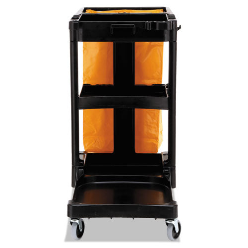 Multi-shelf Cleaning Cart, Plastic, 4 Shelves, 1 Bin, 20