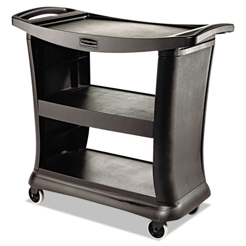Executive Service Cart, Plastic, 3 Shelves, 300 Lb Capacity, 20.33
